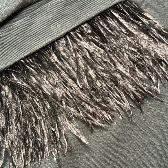 J. Crew Feather-Trim Long-Sleeve Shirt Black Size S - Picture 9 of 15